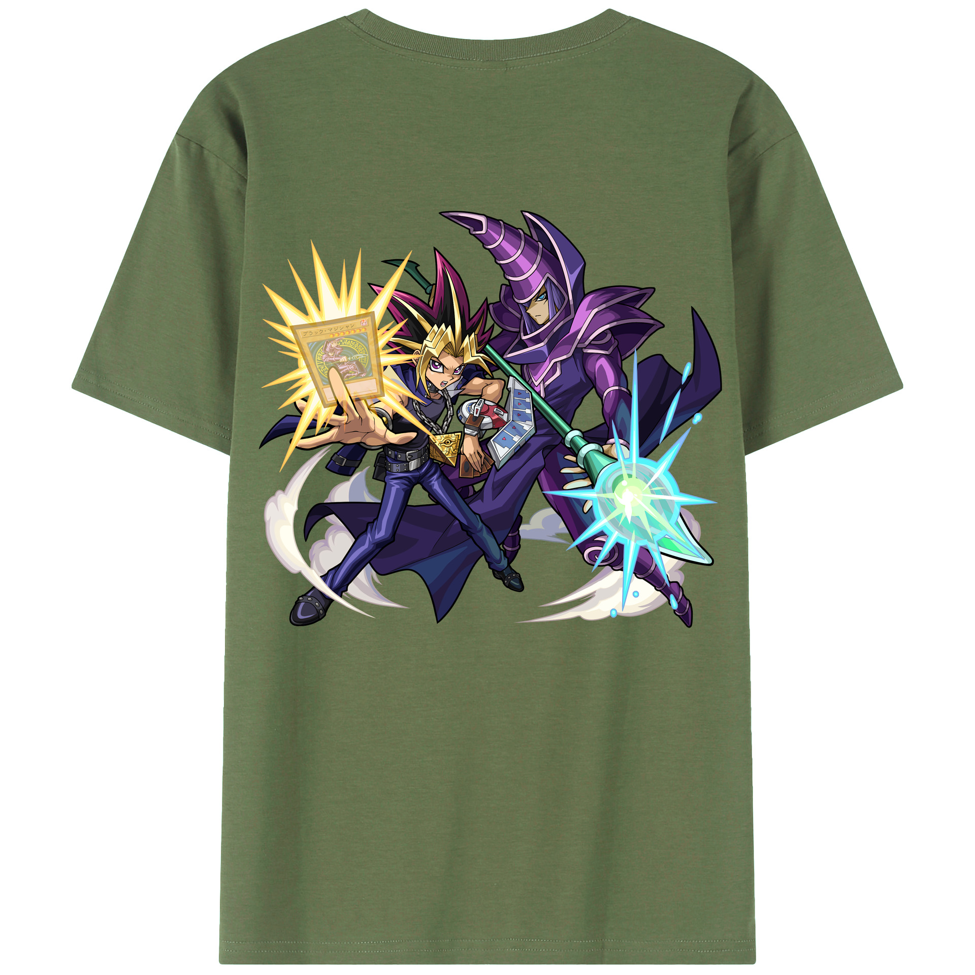 （画像用） 遊☆戯☆王 Yu-Gi-Oh! 綿100％ メンズ半袖Tシャツ（バックプリント） 通気性